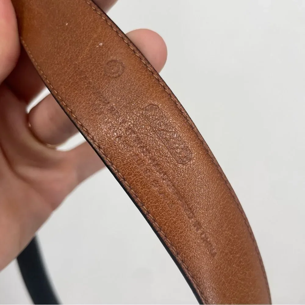 Coach Black Leather Belt with Gold Buckle